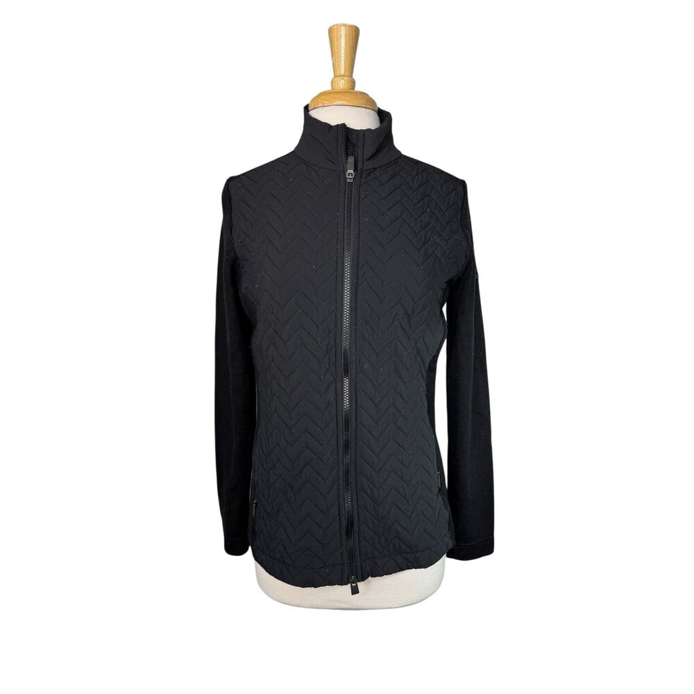 KJUS Women’s Susasca Jacket in Black Size 40 Large Wool Quilted Full Zip Knit